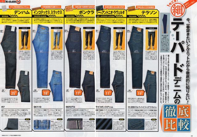 テーパードデニムの！