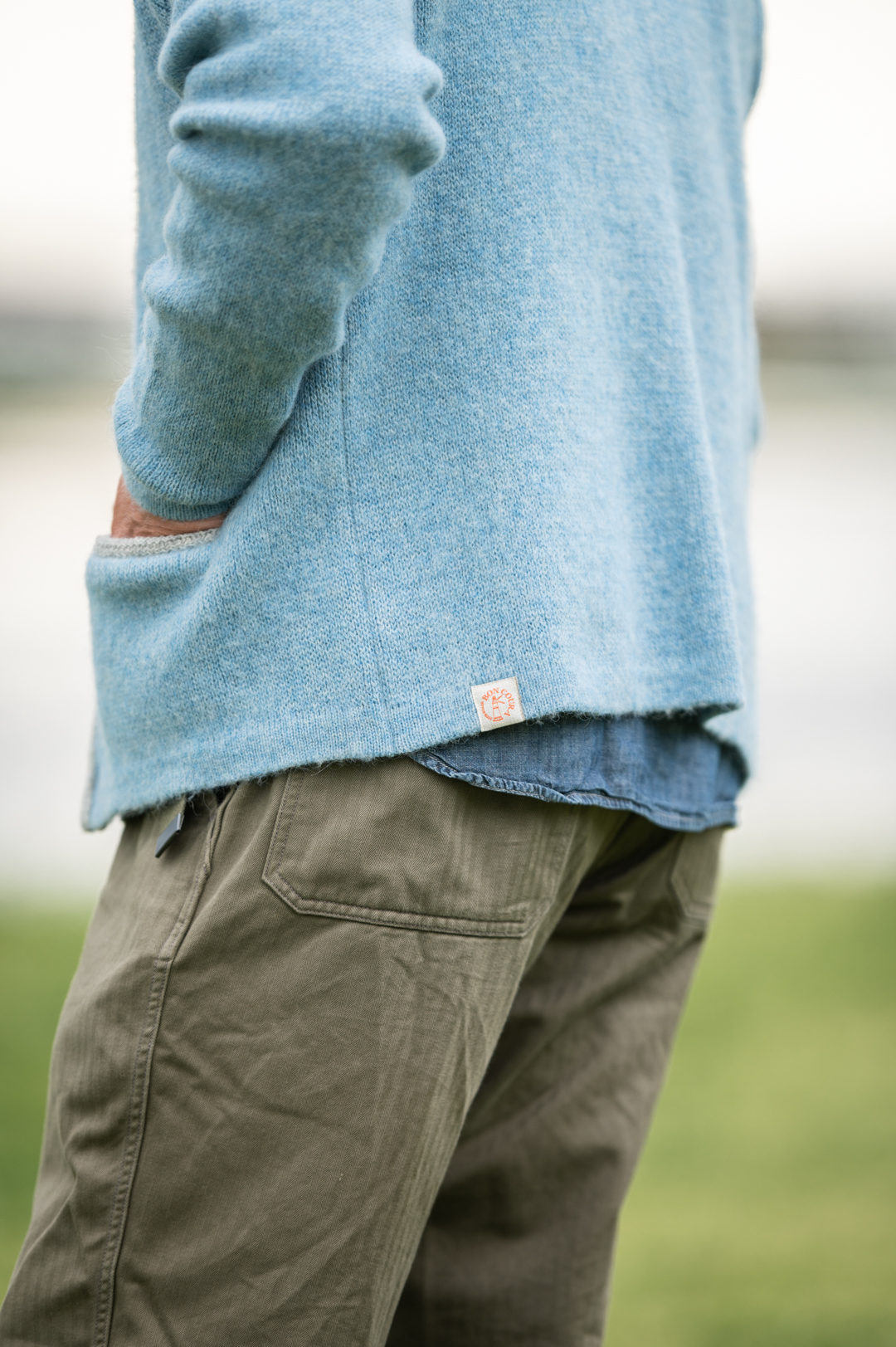 SALON BONCOURA 7周年リミテッド モヘアカーディガンブルー×グレー SALON BONCOURA 7周年リミテッド モヘアカーディガンブルー×グレー