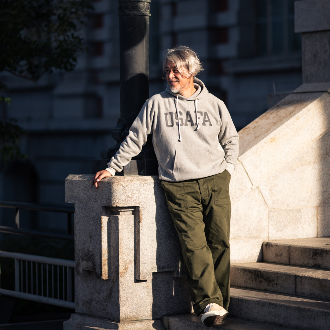 BONCOURA USAFA プリントパーカー 38 USAFA Reflector Print Loop Wheeled Hoodie Oatmeal SALON LIMITED