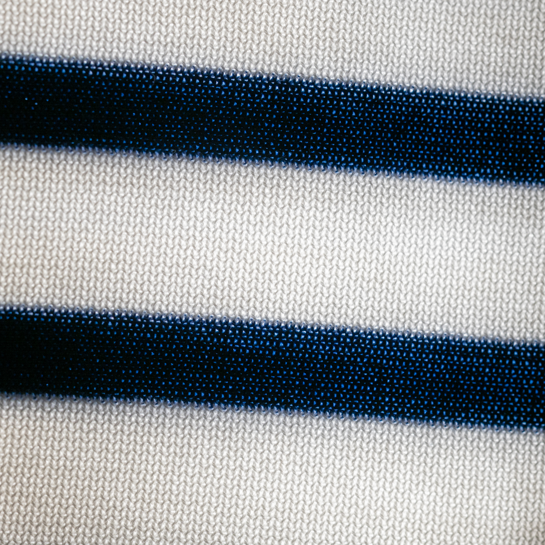 ブレトンシャツ Breton Shirt Long Sleeve Raschel Knit Blue White Boncoura Official Online Store